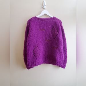 Vintage Franco Valeri Sweater purple colour mingle with accent magenta yarns